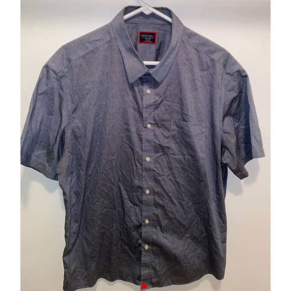 Untuckit Wrinkle Free Mens XXL Gray Short Sleeve 100% Cotton Shirt